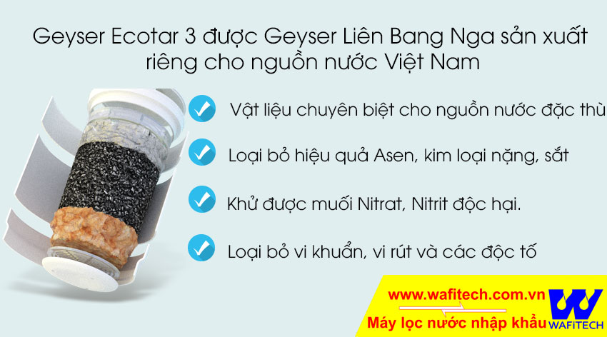 Máy lọc Geyser Ecotar 3 cho Việt Nam